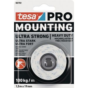 Tesa Montageband | wit | lengte 1,5 m | breedte 19 mm | 12 stuks - 66792-00000-00 66792-00000-00
