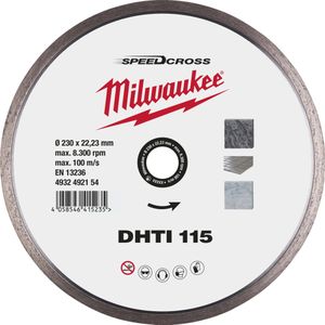Milwaukee Accessoires Diamantslijpschijf SpeedCross DHTI 115mm - 1 stuk - 4932492154 4932492154