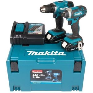 Makita DLX2141AJ 18V Li-ion accu boor-/schroefmachine (DDF453) & slagschroevendraaier (DTD152) combiset (2x 2.0Ah accu) in Mbox - DLX2141AJ