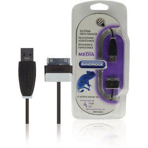 Bandridge Data en Oplaadkabel Samsung 30-Pins Male naar USB A Male 1 m Zwart | 1 stuks - BBM39200B10 BBM39200B10