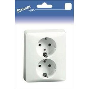 PEHA - LW Inbouw Stopcontact - Levende Wit - Dubbel