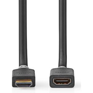 Nedis High Speed HDMI-Kabel met Ethernet | HDMI Connector | HDMI Female | 8K@60Hz | eARC | 48 Gbps | 1.00 m | Rond | PVC | Antraciet | Doos - CVBW35090AT10