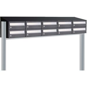 Allux - Hive Set 5-Breed 2-Hoog - Brievenbus - Zwart - Materiaal: Staal