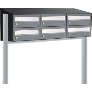 Allux - Hive Set 3-Breed 2-Hoog - Brievenbussysteem - Antraciet - 6 Stuks