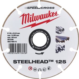 Milwaukee - SpeedCross Steelhead Diamantslijpschijf - 125mm - Geschikt voor Staal en Beton