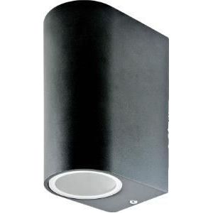 V-Tac Wandlamp aluminium 2xGU10 IP44 zwart - 5086008