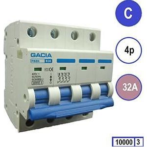 Gacia - Installatieautomaat - 32A - 4 Polig - DIN-Rail - KEMA-keur