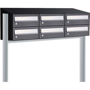 Allux - Hive Set 3-Breed, 2-Hoog - Brievenbus - Zwart - Statief