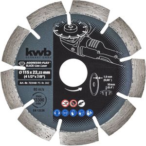 KWB AGGRESSO-FLEX® Black-Line DIAMANT-doorslijpschijven | ø 115 mm - 723140 723140