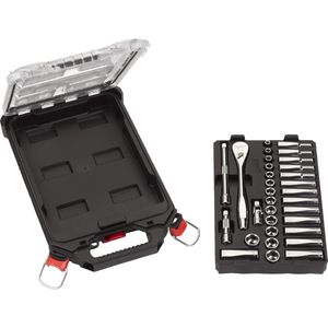 Milwaukee Accessoires Metrische 3/8? ratel + doppen set (32-delig) in PACKOUT compact slim organiser - 4932478813 - 4932478813