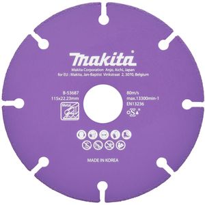 Makita Accessoires Doorslijpschijf staal 115x22,23x1,3mm - B-53687 B-53687