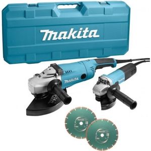 Makita DK1163GX Haakse slijper set GA9020 + 9558 | + diamantschijven - DK1163GX