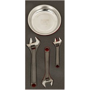 Bahco - Fit&Go Moersleutels - 4-delig - Verstelbare Moersleutels en Magnetische Schaal