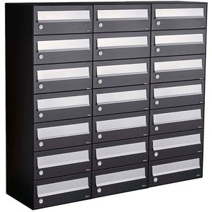 Allux - Hive Set 3-Breed 7-Hoog - Zwart - Modulair Brievenbussysteem