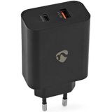 Nedis Nedis Oplader | Snellaad functie | 2.0 / 2.25 / 3.25 A | Outputs: 2 | USB-A / USB-C | 65 W WCPD65W130BK