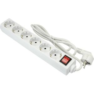 Enzo - Tafelcontactdoos - Wit - 6-voudig - 5 Meter Snoer - Met Schakelaar