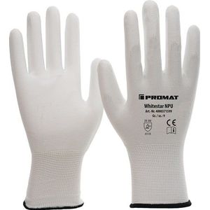 Promat - Whitestar NPU - Klushandschoen - Wit - Nylon met PU-coating