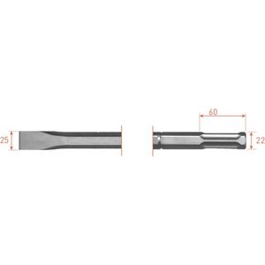 Rotec 6-kant Plattebeitel 25x360mm 6-kø22(tbv Hilti TE805/TE905) - 2156510 - 215.6510