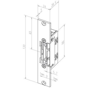 Effeff 118.53 ProFix 2 Elektrische inbouw deuropener type 118 | spanningsloos vergrendeld | met diode | 22-42V=~ | (22-26V 100% ED) | DIN links en DIN rechts. - 10028936