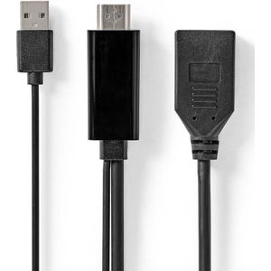 HDMI-Adapter - HDMI Connector - DisplayPort Male - Vernikkeld - Recht - PVC - Zwart - 1 Stuks - Envelop