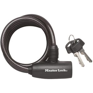 Masterlock Keyed self coiling cable 1.80m x Ø 8mm w/ 2 keysvinyl cover - colour - 8126EURDPRO