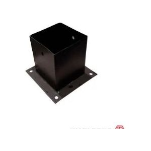 Waelbers - Paalhouder op Plaat - Zwart - 151 mm - 1 Stuk