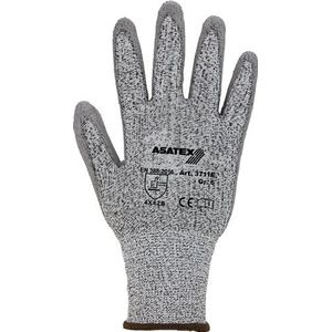 Asatex Snijbestendige handschoen | maat 7 grijs/grijs | EN 388 PSA-categorie II | HDPe met polyurethaan | 10 paar - 3711E/7 3711E/7