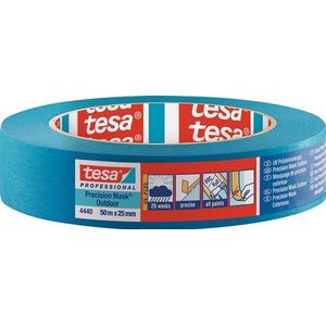 Tesa Precisie afplaktape | glad | blauw | lengte 50 m | breedte 25 mm | wiel | 6 stuks - 04440-00001-00 - 04440-00001-00