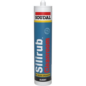Soudal - Silirub Cleanroom - Alcoxy Siliconen Voegkit - Wit - 310 ml