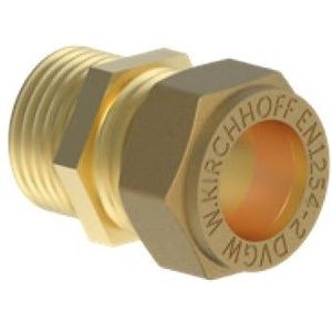 Kirchhoff Messing overgangsstuk, blank, 22 mm x 1"ET, klemkoppeling voor koperen buis - 989457817