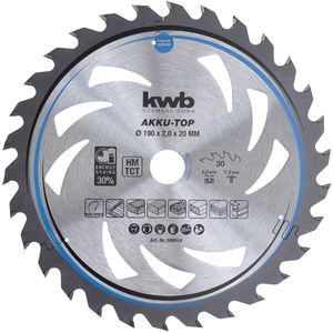 KWB Dun zagend cirkelzaagblad | met hardmetaal versterkt | Ø 190 x 20 mm - 586654 586654