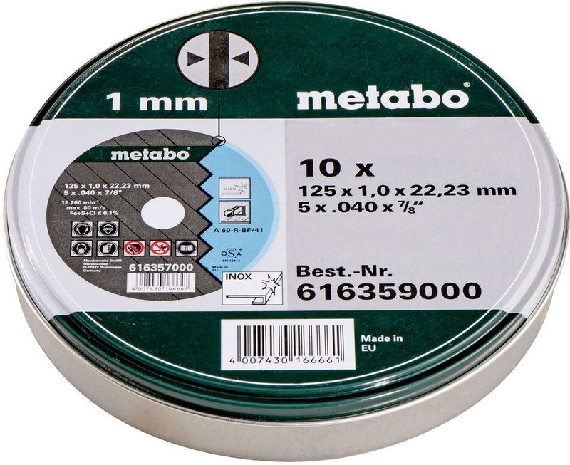 Metabo - Novaparid Inox - Doorslijpschijven - Ø230mm - 10 Stuks in Blikje