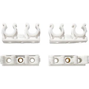 Cornat - Dubbele Clip - Koperbuis - Wit - Kunststof - 2 Stuks