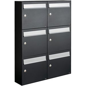 Allux - Flow Set 2-Breed 3-Hoog - Zwart - Brievenbussysteem