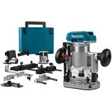 Makita DRT50ZJX9 Accu Freesmachine 18v Li-ion | zonder accu's en lader in M-box met geleiderail adapter - DRT50ZJX9