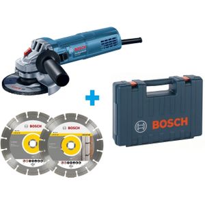 Bosch Blauw GWS 880 Professional Haakse slijper | 125mm | + 2 diamantschijven in koffer - 060139600B