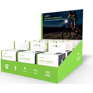 Nedis Fietslamp | Batterij Gevoed | 5 V DC | 3 W | Incl. batterij(en) | Oplaadbaar | 400 lm | 4.5 lm | 100 m | 110 ° - LBICYCLER10BK