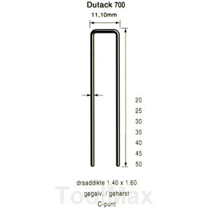 Dutack 11.1mm nieten | 35mm | 10.000 stuks - 5056041