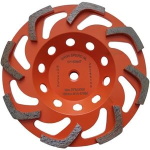 Spero Medium snake diamant komslijpschijf | Ø180mm | beton | M14 | H=47mm | TBV SPHS2001B-PR – SP180M47