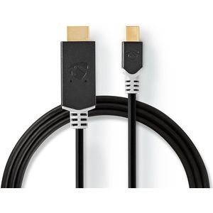Nedis Mini DisplayPort-Kabel | Mini-DisplayPort Male naar HDMI | 48 Gbps | 2 m | 1 stuks - CCBW37604AT20 CCBW37604AT20