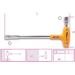Beta T dopsleutels met zes en twaalfkant aansluiting, met krachthandgreep 941 8 - 009410108