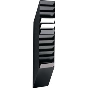 Durable Folderhouder | H1115xB240xD135mm | aantal vakken 12 A4 hoog | polystyreen zwart | 1 stuk - 1709763060 1709763060