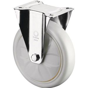 BS Rollen Bokwiel | wiel d. 200 mm draagvermogen 300 kg | kunststof | plaat L135xB110 mm verf wiel wit | 1 stuk - L410.B15.201 L410.B15.201
