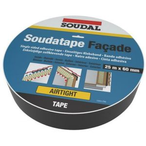 Soudal - Soudatape Facade - Luchtdichte Afdichtingstape - Zwart - 60mm x 25m