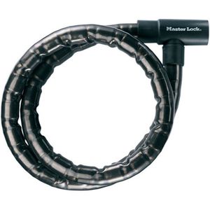 Masterlock Steel armoured cable 1.20m x Ø 22mm w/keysvinyl cover - colour : blac - 8115EURDPS