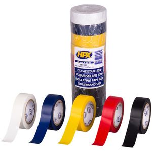 PVC isolatietape - gemengd 19mm x 10m  - set van 10