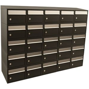 Stoer! Brickset - Brievenbussysteem - Zwart - Modulair - 25 Brievenbussen