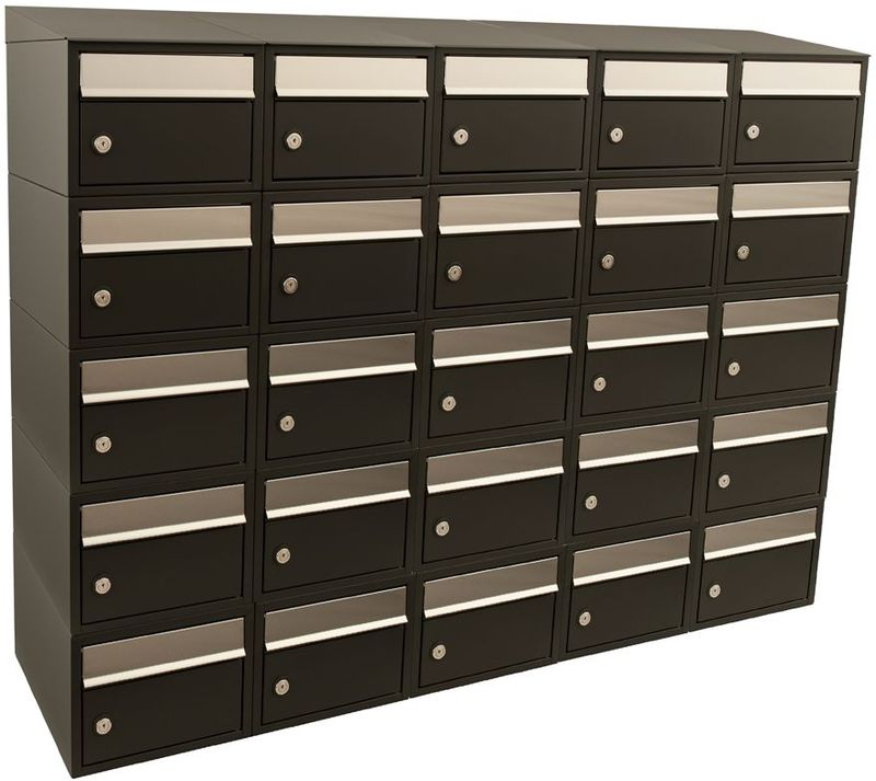 Stoer! Brickset - Brievenbussysteem - Zwart - Modulair - 25 Brievenbussen