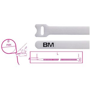 Beta Bmbv2319-Klittenband Kabelbinders, Wit - BMBV2319