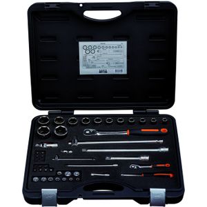 Bahco Doppenset 1/4" en 1/2" | omkeerbare ratel | zeskant | metrisch - 47-delig - koffer - 7847SS